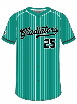 Gladiators Baseball Sublimated Jersey (Teal Pinstripe)