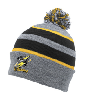 Storm Lacrosse Pom Beanie- Bk/Yellow/Grey